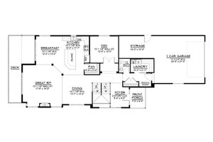 Floor Plan - Main Floor for European House Plan #1064-347 - 3 bed, 3.5 bath