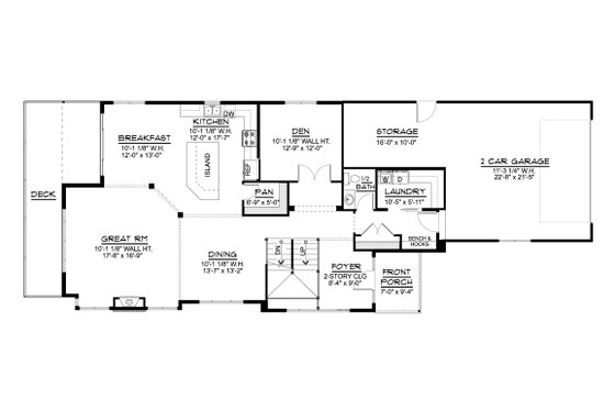Floor Plan - Main Floor for European House Plan #1064-347 - 3 bed, 3.5 bath