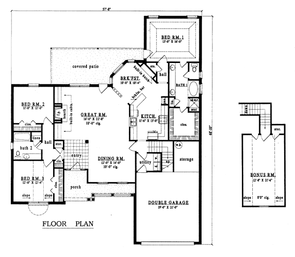 Country Floor Plan - Main Floor Plan #42-215