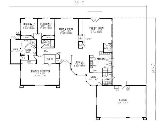 Dream House Plan - Adobe / Southwestern Floor Plan - Main Floor Plan #1-531