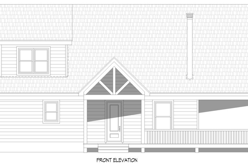 Architectural House Design - Exterior - Front Elevation 3 for Cabin House Plan #932-990 - 3 bed, 2.5 bath
