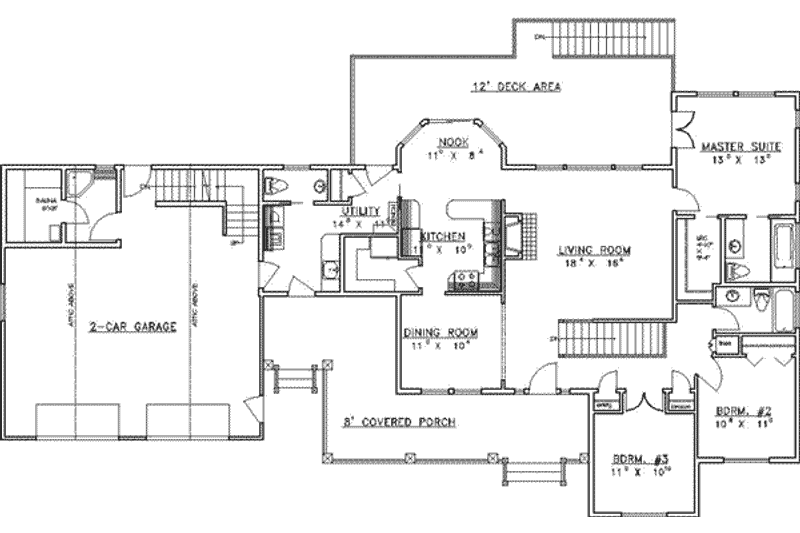 Dream House Plan - Floor Plan - Main Floor for Traditional House Plan #117-226 - 5 bed, 5 bath