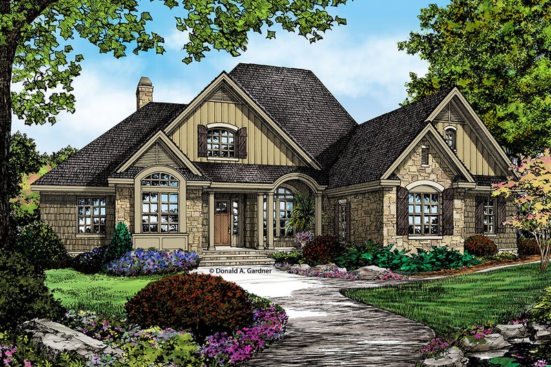Home Plan - Exterior - Front Elevation 4 for European House Plan #929-27 - 4 bed, 3 bath