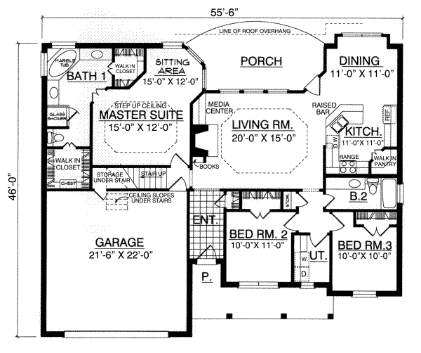 Architectural House Design - Traditional Floor Plan - Main Floor Plan #40-236