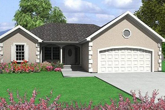 Exterior - Front Elevation for European House Plan #6-211 - 3 bed, 2 bath