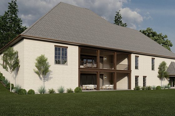 Exterior - Rear Elevation 2 for European House Plan #923-298 - 6 bed, 7.5 bath
