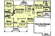 European Style House Plan - 3 Beds 2 Baths 1600 Sq/Ft Plan #430-19 