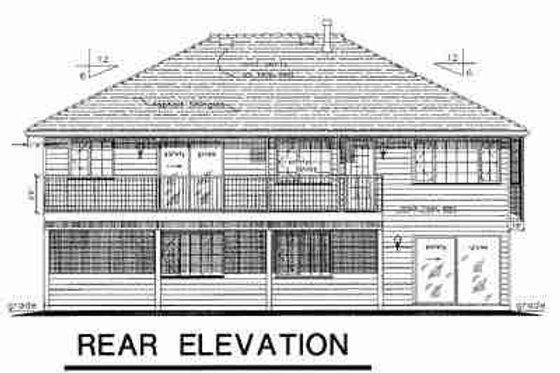 Exterior - Rear Elevation for Traditional House Plan #18-9247 - 3 bed, 2 bath
