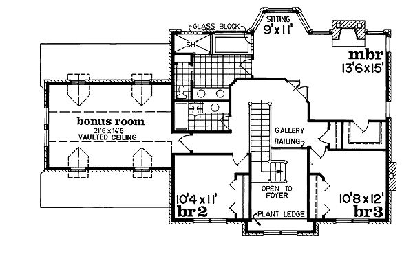 European Floor Plan - Upper Floor Plan #47-296