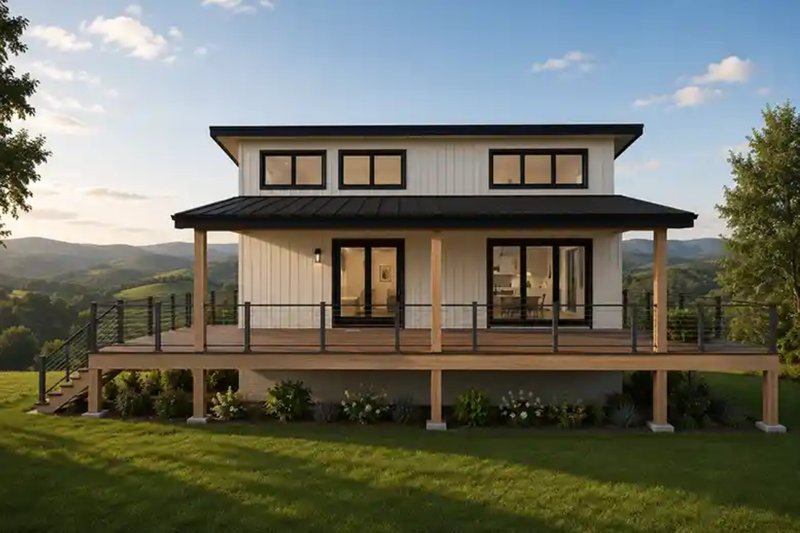 Dream House Plan - Exterior - Front Elevation 3 for Beach House Plan #1116-50 - 2 bed, 2 bath