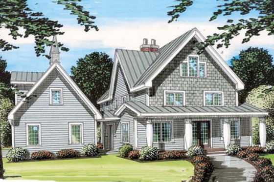 Exterior - Front Elevation for Farmhouse House Plan #312-833 - 4 bed, 2.5 bath