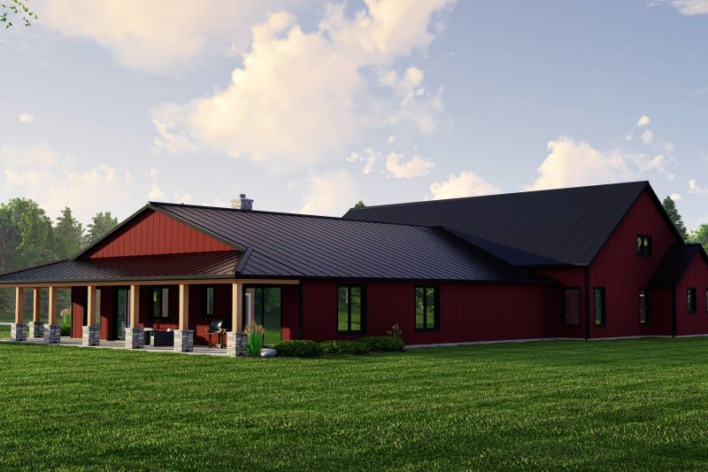 House Plan Design - Exterior - Rear Elevation for Barndominium House Plan #1064-255 - 5 bed, 4.5 bath