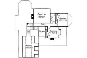 Floor Plan - Upper Floor for Country House Plan #120-136 - 3 bed, 2 bath