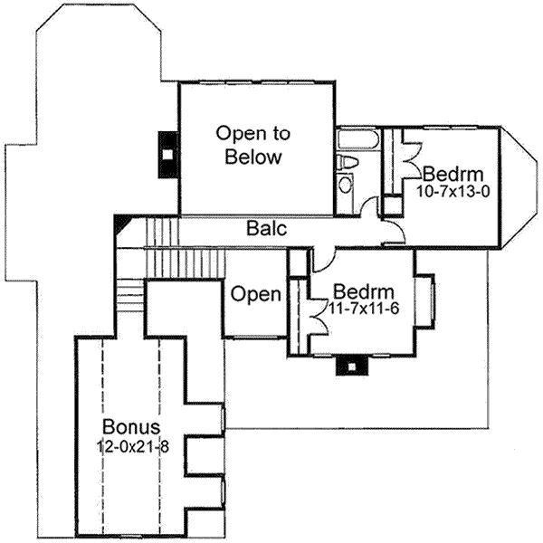 Architectural House Design - Country Floor Plan - Upper Floor Plan #120-136