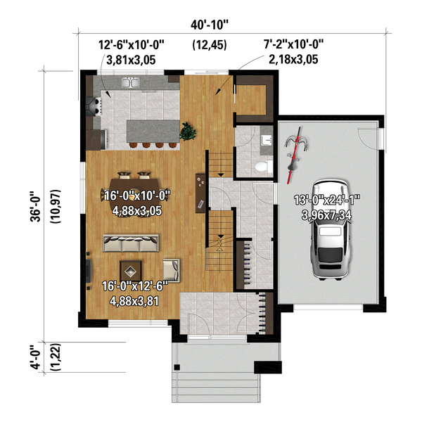 Contemporary Floor Plan - Main Floor Plan #25-4875