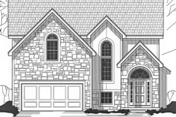 Exterior - Front Elevation for European House Plan #67-854 - 3 bed, 2 bath