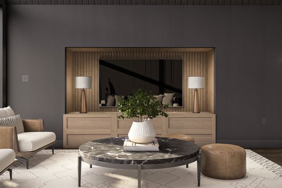 Interior - Family Room 1 for Cabin House Plan #455-484 - 3 bed, 2 bath