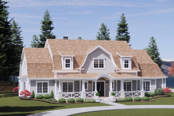 Exterior - Front Elevation 3 for Colonial House Plan #1096-9 - 4 bed, 4.5 bath