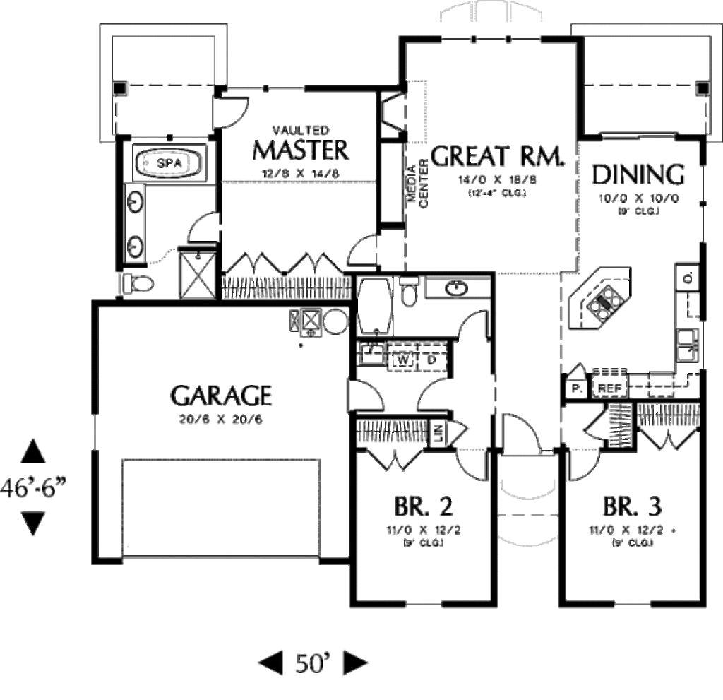 Traditional Style House  Plan  3 Beds 2 Baths 1500  Sq  Ft  