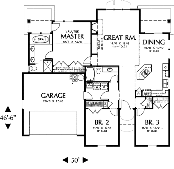 Home Plan - Traditional Floor Plan - Main Floor Plan #48-275