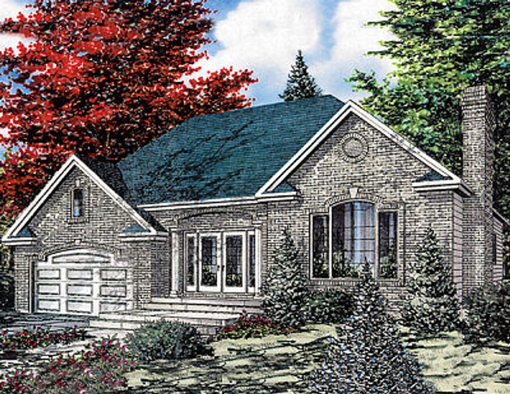 Exterior - Front Elevation 2 for European House Plan #138-204 - 3 bed, 1 bath