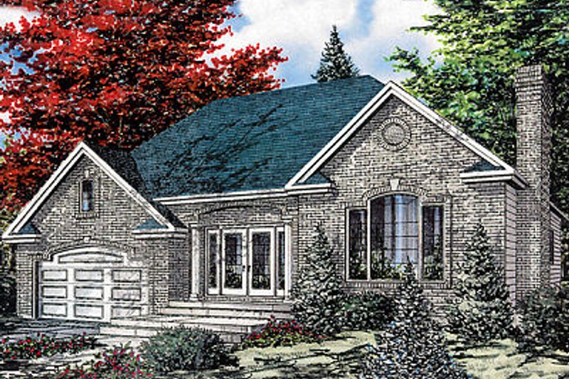 Exterior - Front Elevation 2 for European House Plan #138-204 - 3 bed, 1 bath