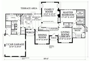 Floor Plan - Main Floor for European House Plan #137-232 - 5 bed, 4 bath