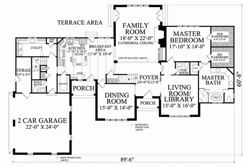 Home Plan - Floor Plan - Main Floor for European House Plan #137-232 - 5 bed, 4 bath