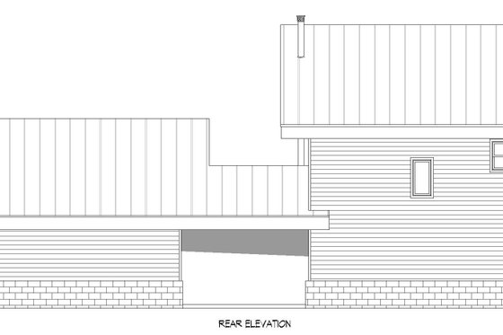 Exterior - Rear Elevation for Contemporary House Plan #932-468 - 3 bed, 2 bath
