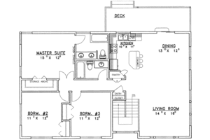Floor Plan - Main Floor for Traditional House Plan #117-205 - 3 bed, 3 bath