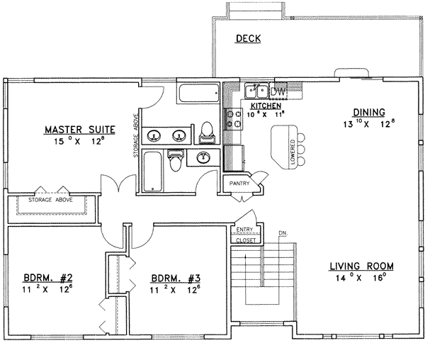 Architectural House Design - Traditional Floor Plan - Main Floor Plan #117-205
