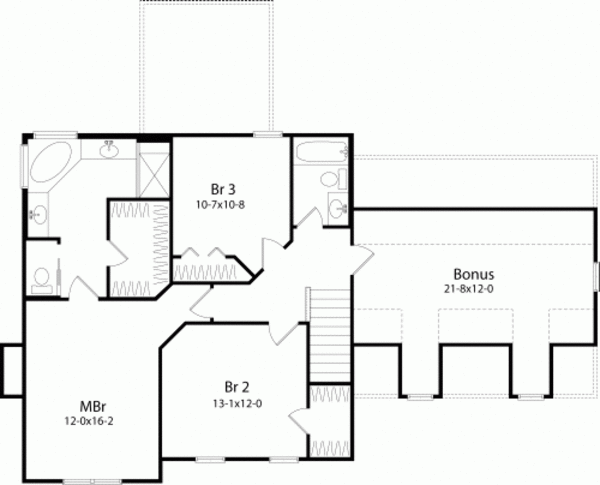 Modern Floor Plan - Upper Floor Plan #22-501