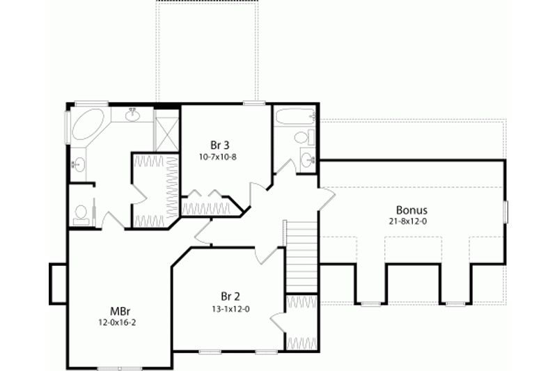 Dream House Plan - Floor Plan - Upper Floor for Modern House Plan #22-501 - 3 bed, 2.5 bath