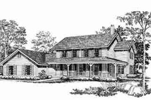 Country Exterior - Front Elevation Plan #72-307