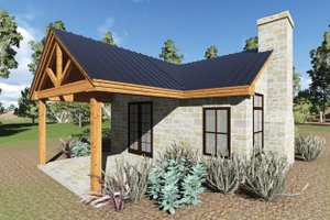 Exterior - Covered Porch 1 for Cottage House Plan #935-9 - 1 bed, 1 bath