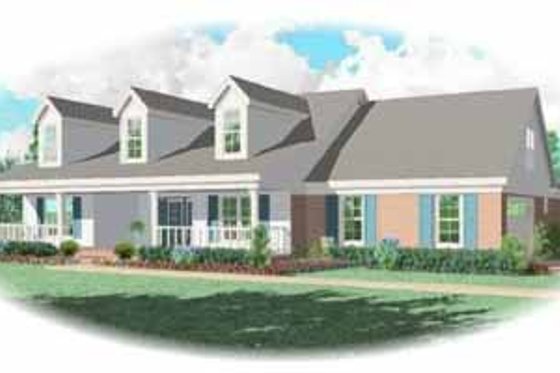Exterior - Front Elevation for Country House Plan #81-290 - 3 bed, 2 bath