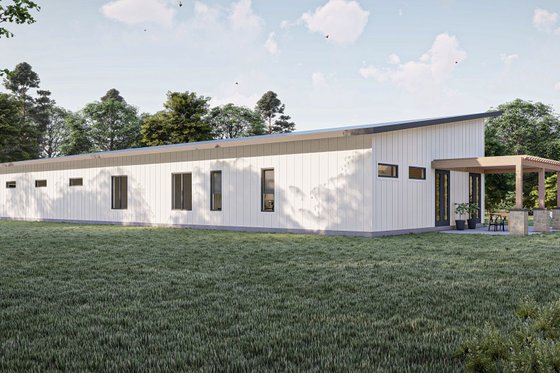 Exterior - Rear Elevation for Barndominium House Plan #455-251 - 4 bed, 2 bath