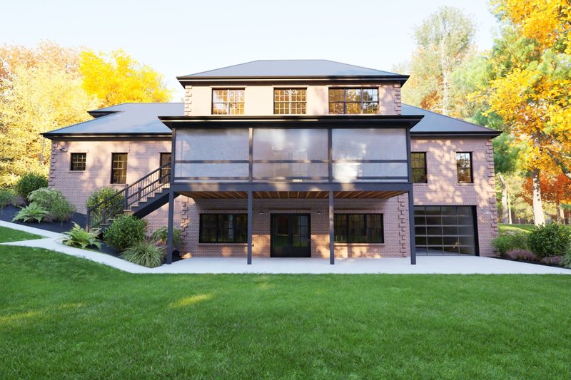 House Plan Design - Exterior - Rear Elevation for Contemporary House Plan #1116-58 - 4 bed, 3.5 bath