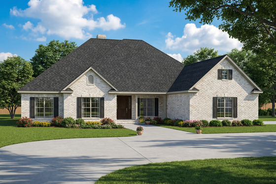 Exterior - Front Elevation 3 for Traditional House Plan #17-636 - 4 bed, 3 bath