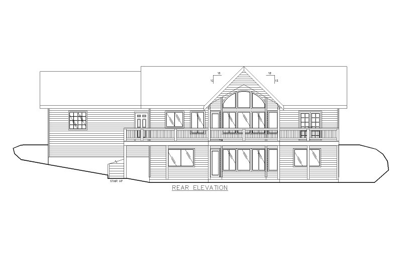 Dream House Plan - Exterior - Rear Elevation 3 for Traditional House Plan #117-234 - 4 bed, 3 bath
