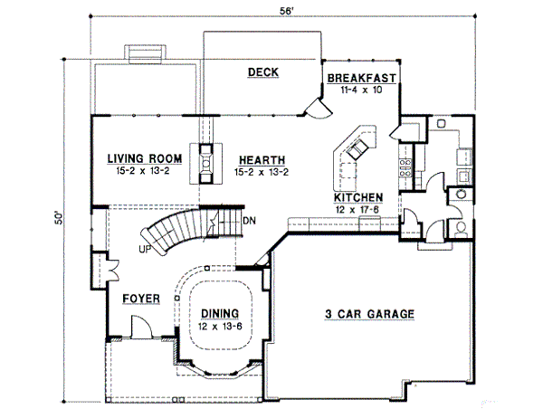 Traditional Floor Plan - Main Floor Plan #67-572