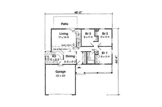 Floor Plan - Main Floor for Traditional House Plan #116-215 - 4 bed, 2 bath