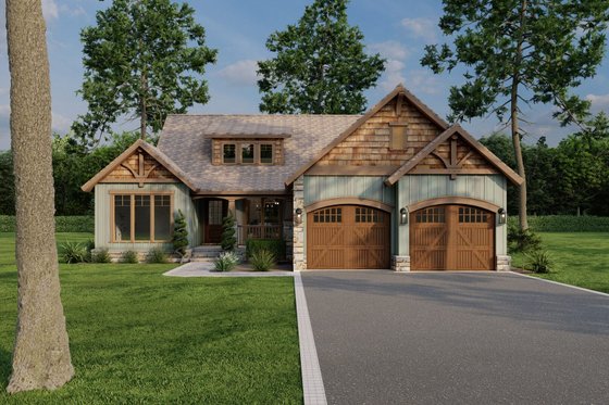 Exterior - Front Elevation 4 for Craftsman House Plan #17-2217 - 3 bed, 2 bath