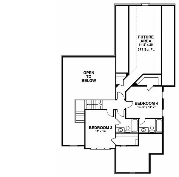 Traditional Floor Plan - Upper Floor Plan #56-540