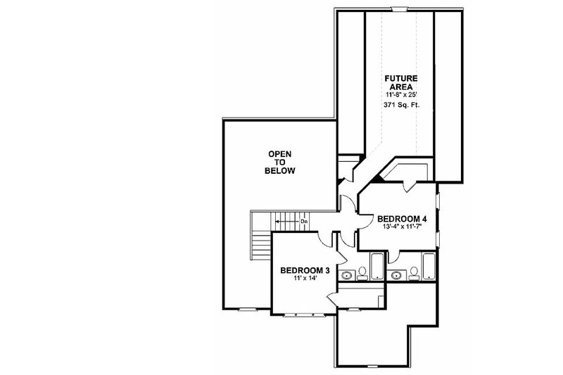 Home Plan - Floor Plan - Upper Floor for Traditional House Plan #56-540 - 4 bed, 4 bath