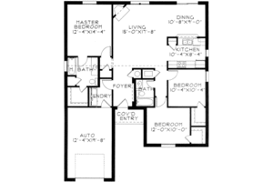 Floor Plan - Main Floor for Ranch House Plan #141-175 - 3 bed, 2 bath
