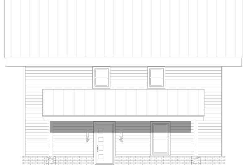 House Blueprint - Exterior - Rear Elevation 1 for Country House Plan #932-1413 - 2 bed, 2 bath