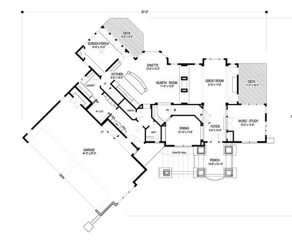 Home Plan - Traditional Floor Plan - Main Floor Plan #56-599