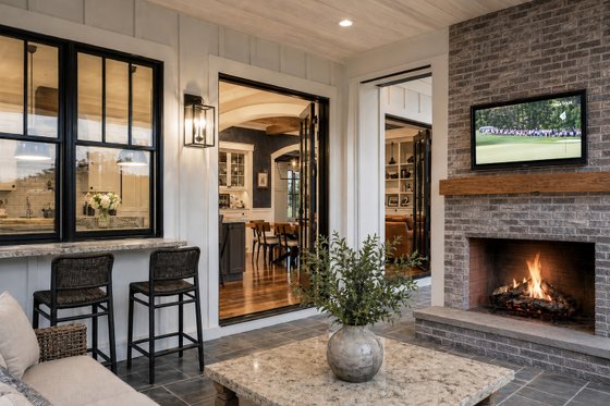 Exterior - Covered Porch for Farmhouse House Plan #928-373 - 3 bed, 3.5 bath