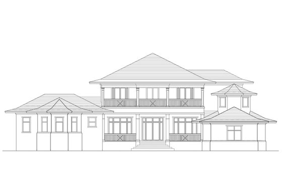 Exterior - Front Elevation 5 for Beach House Plan #938-102 - 5 bed, 6.5 bath